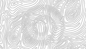 Seamless vector topographic map background white on dark. Line topography map seamless pattern. Mountain hiking trail