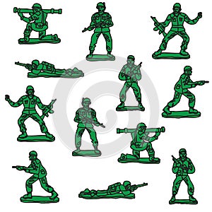 Seamless vector toy soldiers
