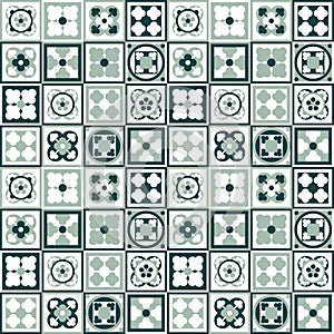 Seamless vector vintage tile pattern design. Design for covers, tiles, packaging