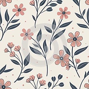 Seamless vector wallpaper pattern of flowers. Roses partition background.