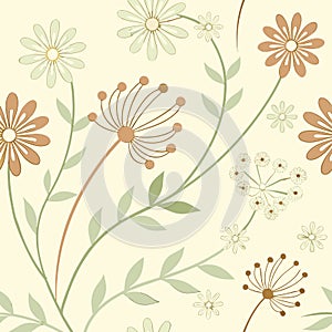 Seamless vector wallpaper pattern of flowers. Roses partition background.