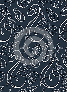 Seamless vector wallpaper. Vintage calligraph