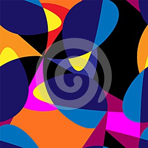 Seamless vectr abstract pattern with chaotic clorful shapes