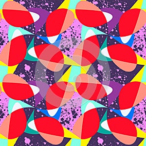 Seamless vectr abstract pattern with chaotic clorful shapes