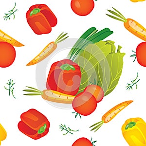 Seamless vegetables pattern illustration