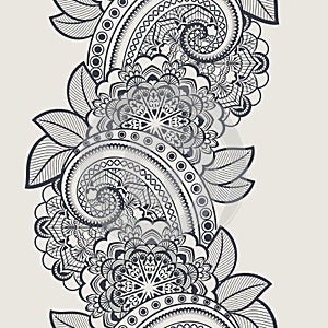 Seamless vertical lace border background