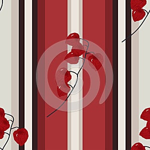 Seamless vertical pattern with physalis seed