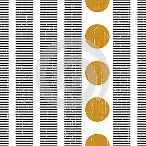 Seamless Vertical Stripe and Circle Pattern