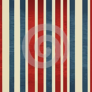 Seamless vertical striped pattern in navy blue, red and white colors AI generated