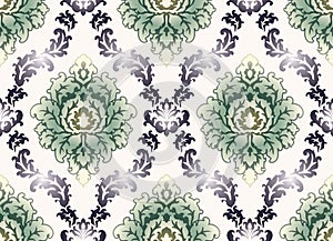 Seamless victorian damask pattern