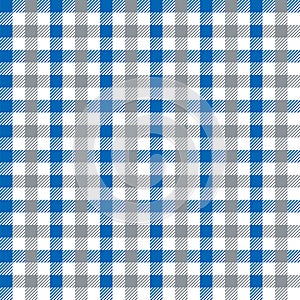 Seamless Vintage Blue and Grey Checkered Fabric Pattern Background Texture
