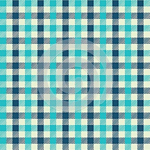 Seamless Vintage Blue and Turquoise Checkered Fabric Pattern Background Texture