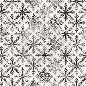 Seamless vintage christmas wrapping paper with stylized snowflake design