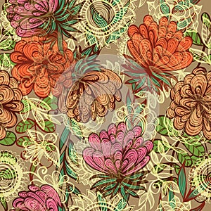 Seamless vintage floral pattern