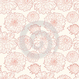Seamless vintage floral pattern with aster
