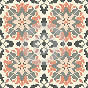 Seamless Vintage Floral Pattern in Earth Tone Colors