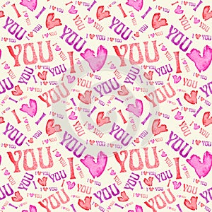 Seamless vintage heart pattern. Tileable background.