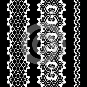 Seamless vintage lace pattern, black and white