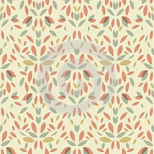 Seamless vintage leaf floral pattern