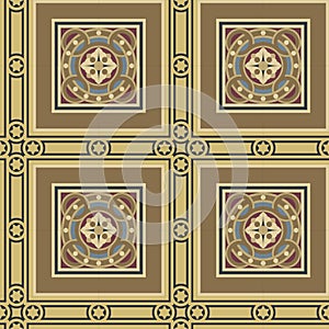 Seamless vintage ornamental tile set square