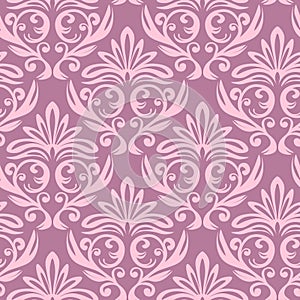 Seamless vintage pattern with curls. Wallpaper in the style of Baroque. Floral ornament. Ethnic tribal background