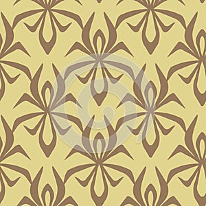 Seamless vintage pattern with curls. Wallpaper in the style of Baroque. Floral ornament. Ethnic tribal background