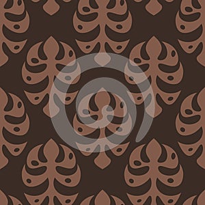 Seamless vintage pattern with curls. Wallpaper in the style of Baroque. Floral ornament. Ethnic tribal background