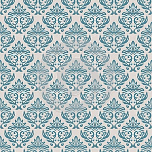 Seamless vintage pattern with curls. Wallpaper in the style of Baroque. Floral ornament. Ethnic tribal background