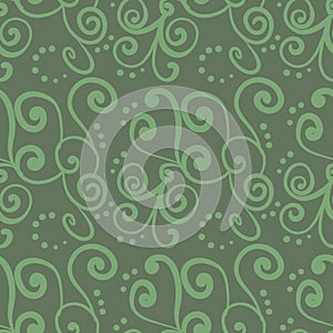 Seamless vintage pattern with curls. Wallpaper in the style of Baroque. Floral ornament. Ethnic tribal background