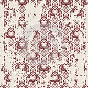 Seamless vintage pattern with an effect of attrition. Patchwork tiles. Hand drawn seamless abstract pattern from tiles.