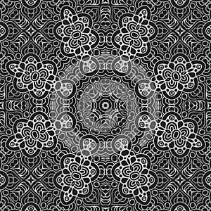 Black and white seamless vintage pattern