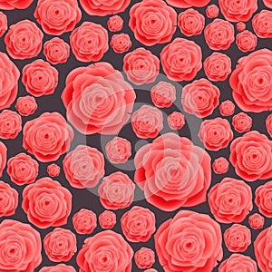 Seamless vintage pink Rose Pattern, raster background. Floral illustration in vintage style