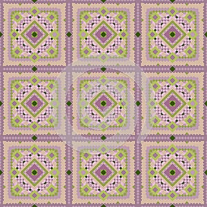 Seamless vintage pink tile vector pattern