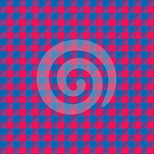 Seamless Vintage Red and Blue Checkered Fabric Pattern Background Texture