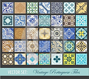 Seamless Vintage Tiles Background Collection photo