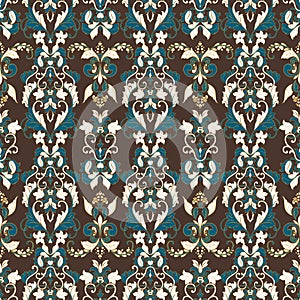 Seamless vintage vector background. Vector floral wallpaper baroque style pattern