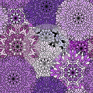 Seamless violet exotic medieval pattern.