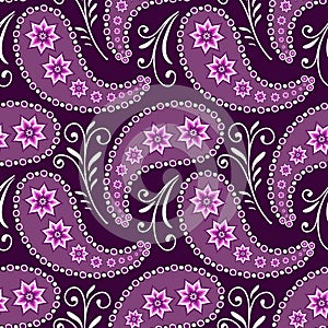 Seamless violet floral pattern