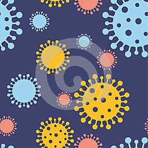 Seamless virus pattern covid-19 coronavirus