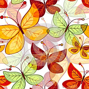 Seamless vivid autumn pattern
