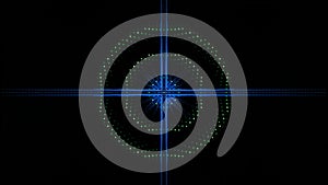 Seamless VJ Loop Abstract Pulsing Ring motion graphic element for background or logo placement. green and blue Stylish
