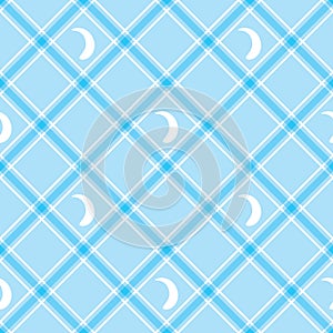 Seamless wallpaper. Blue checkered background. Tablecloth