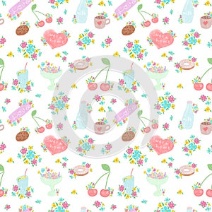 Seamless wallpaper flowers vintage pattern