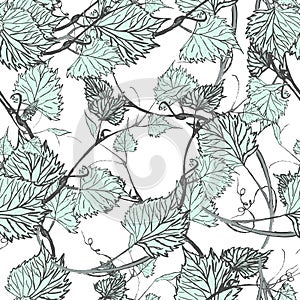 Seamless Wallpaper. Grapevine seamless pattern