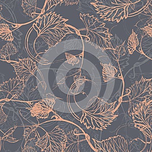 Seamless Wallpaper. Grapevine seamless pattern