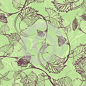 Seamless Wallpaper. Grapevine seamless pattern