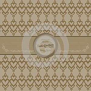 Seamless wallpaper pattern with label - Vector