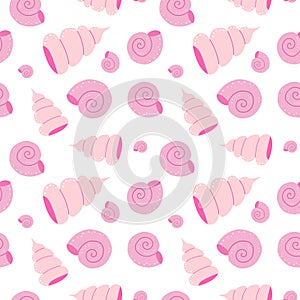 Seamless wallpaper pattern with shells.