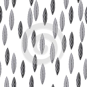 Seamless watercolor abstract pattern of geometric and floral elements.