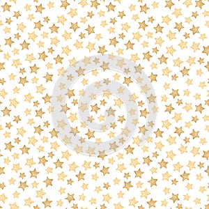 Seamless watercolor pattern with gold stars. Abstract background.